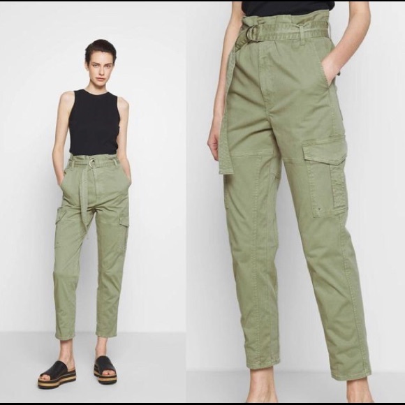 Frame Safari Paperbag Waist Belted Cargo Pants - Picture 2 of 15